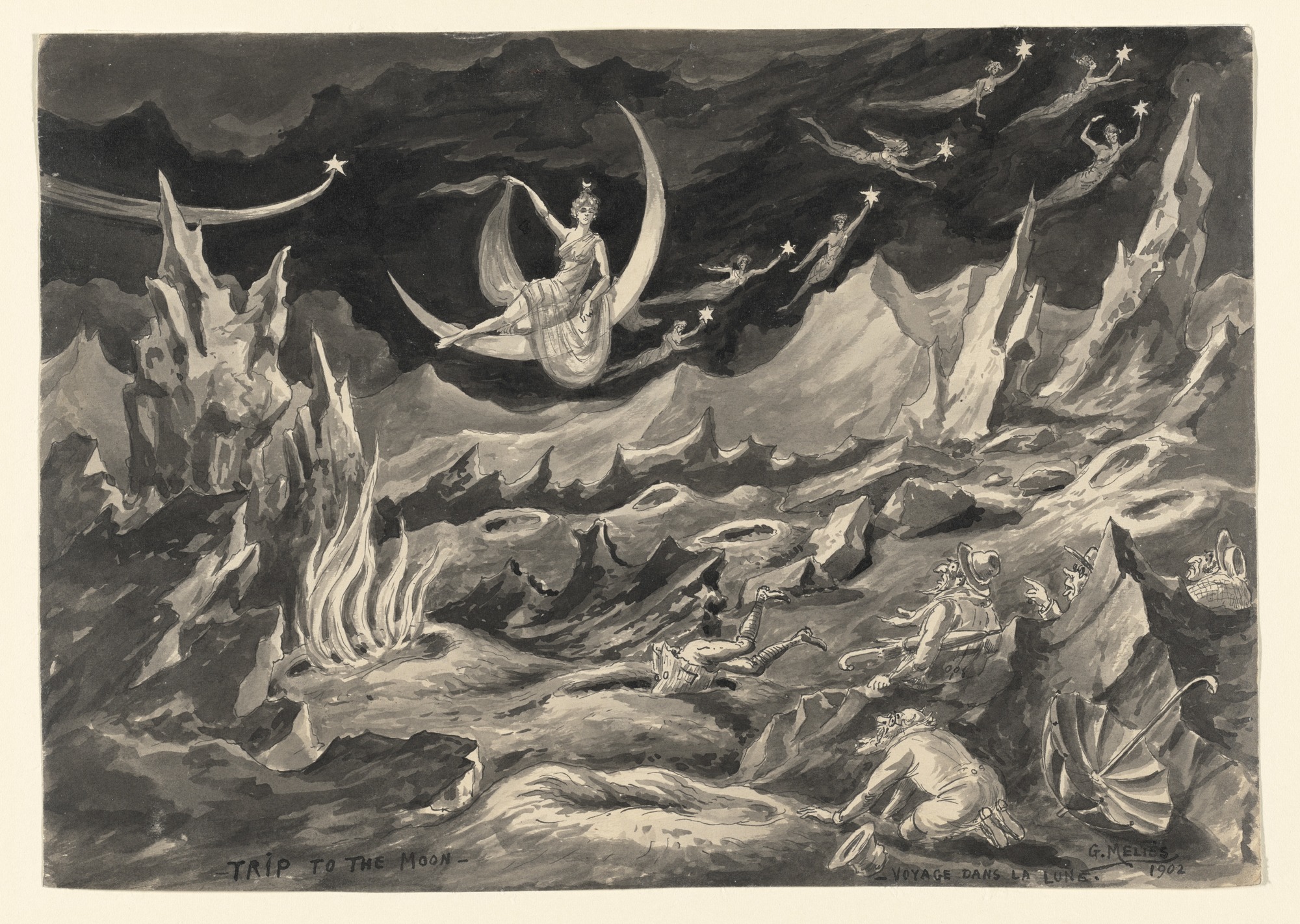 Peinture Voyage dans la Lune de Georges Méliès