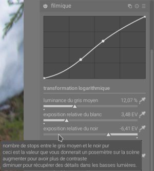 Infobulle sur le module filmique