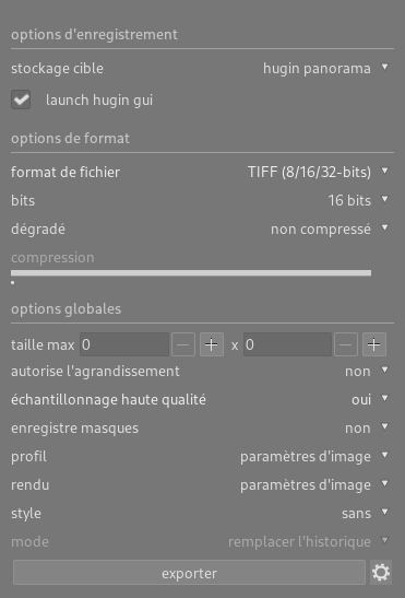 Module d’exportation vers Hugin